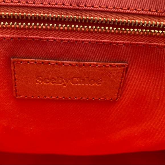 NWT SEE BY CHLOE Messenger Style Bag or Crossbody Georgia Peach Purse Handbag - Picture 6 of 14
